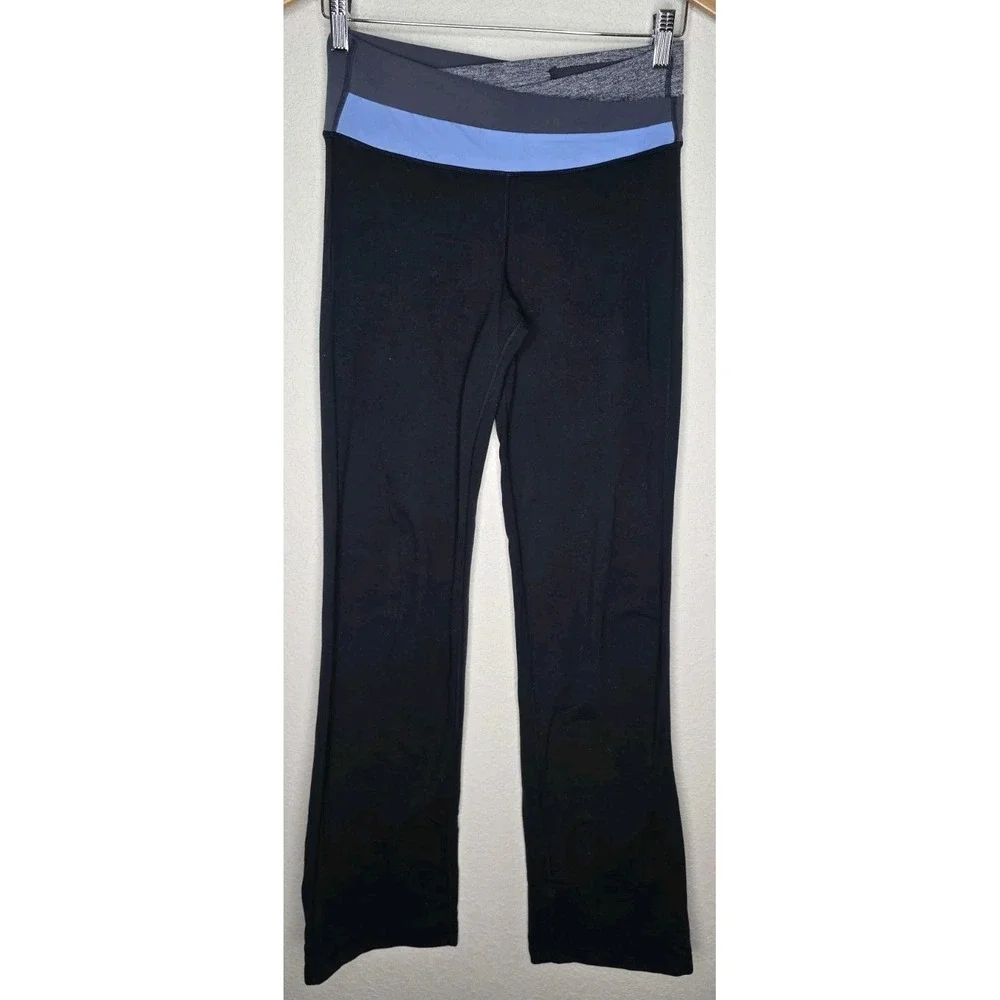 Lululemon Astro Pants 6x34 Black Gray Crossover Layered Waist Flare Yoga Boot